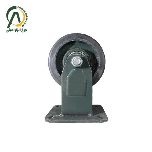 چرخ چدن لاستیک ثابت مدل آمریکایی قطر 100 میلی متر