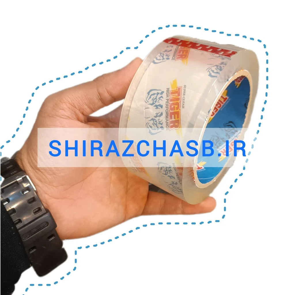 چسب نواری پهن 60 عددی کریستال 5 سانتی تایگر 90 یارد 45 میکرون