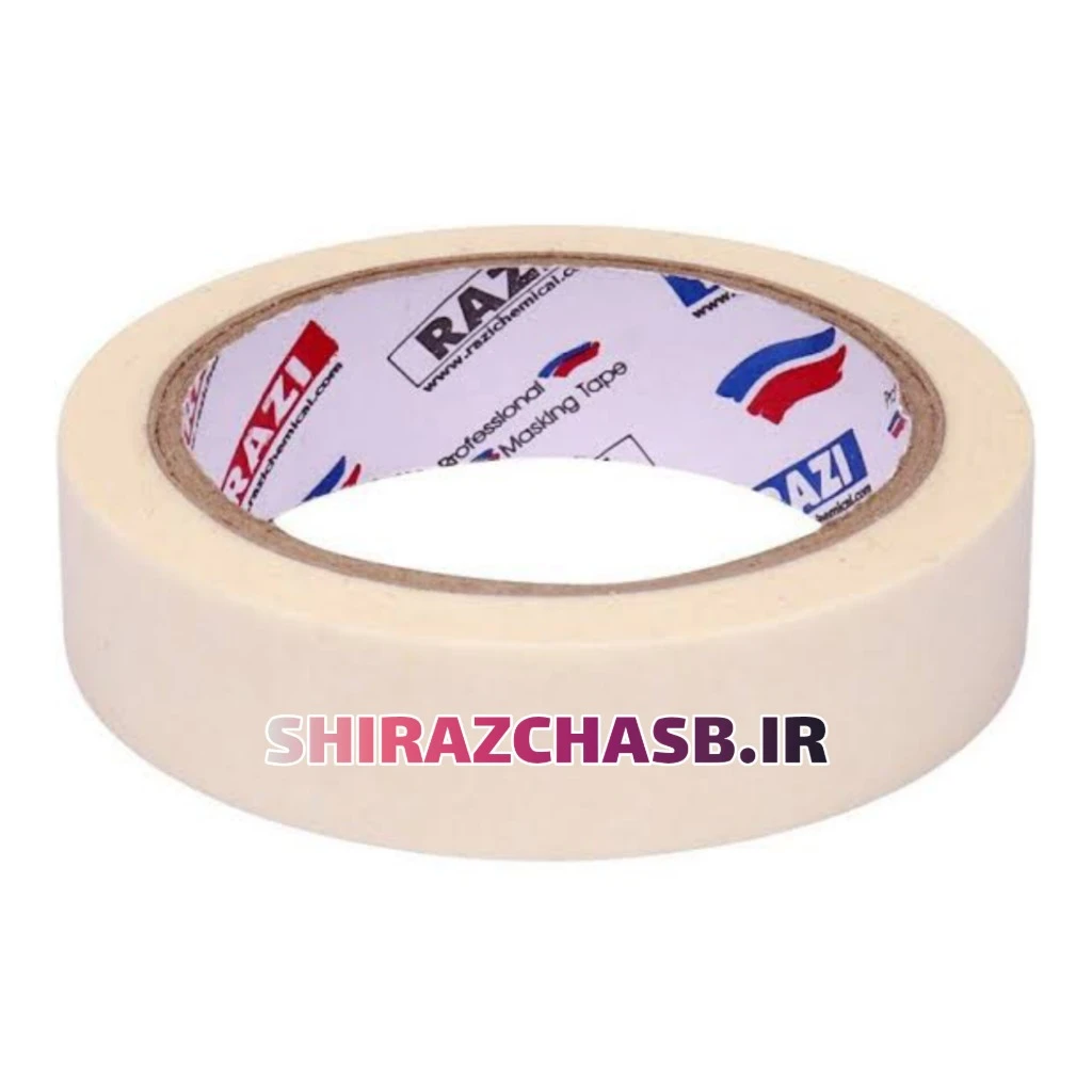 چسب نواری کاغذی رازی 50 یارد 24 میلی متر