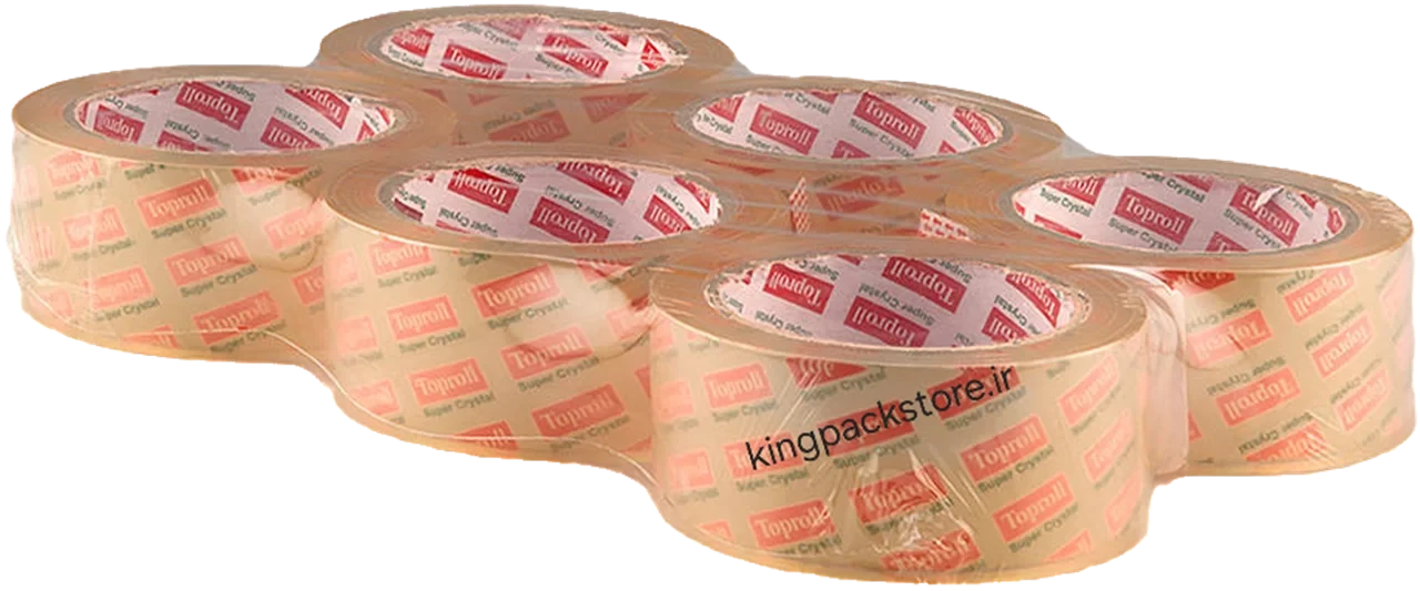چسب پهن کریستال تاپرول ۹۰ یاردی toproll (بسته ۶ عددی)
