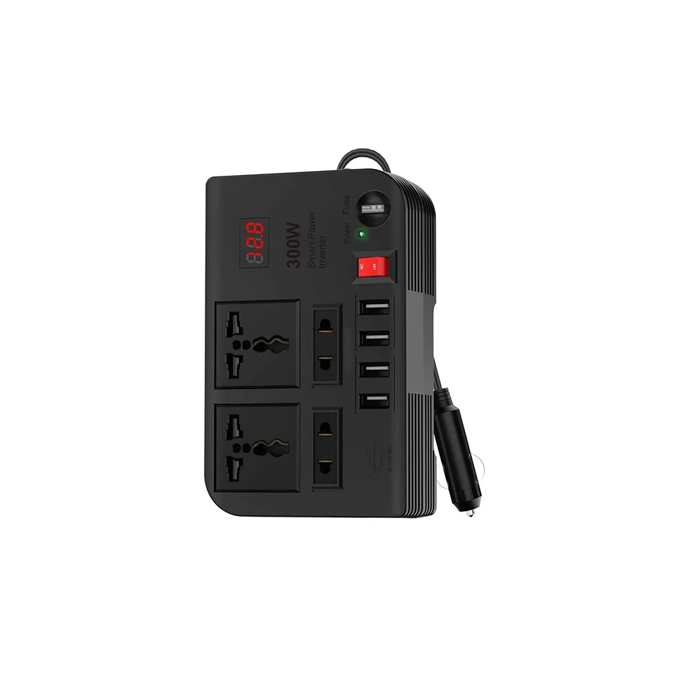 چند راهی شارژر فندکی گرین لاین مدل Green Lion GNSPOW300W Spark 3 Car Power Inverter با توان 300W
