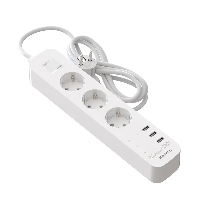چندراهی برق (Power Strip) هادرون مدل P323 مجهز به پورت USB