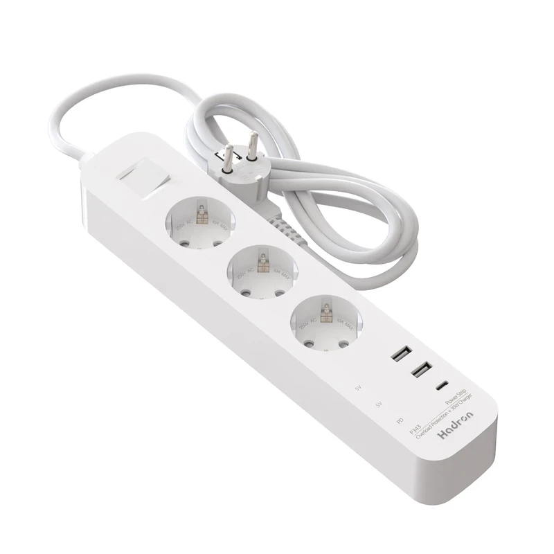 چندراهی برق (Power Strip) هادرون مدل P343 مجهز به شارژر 30 وات type_c و USB