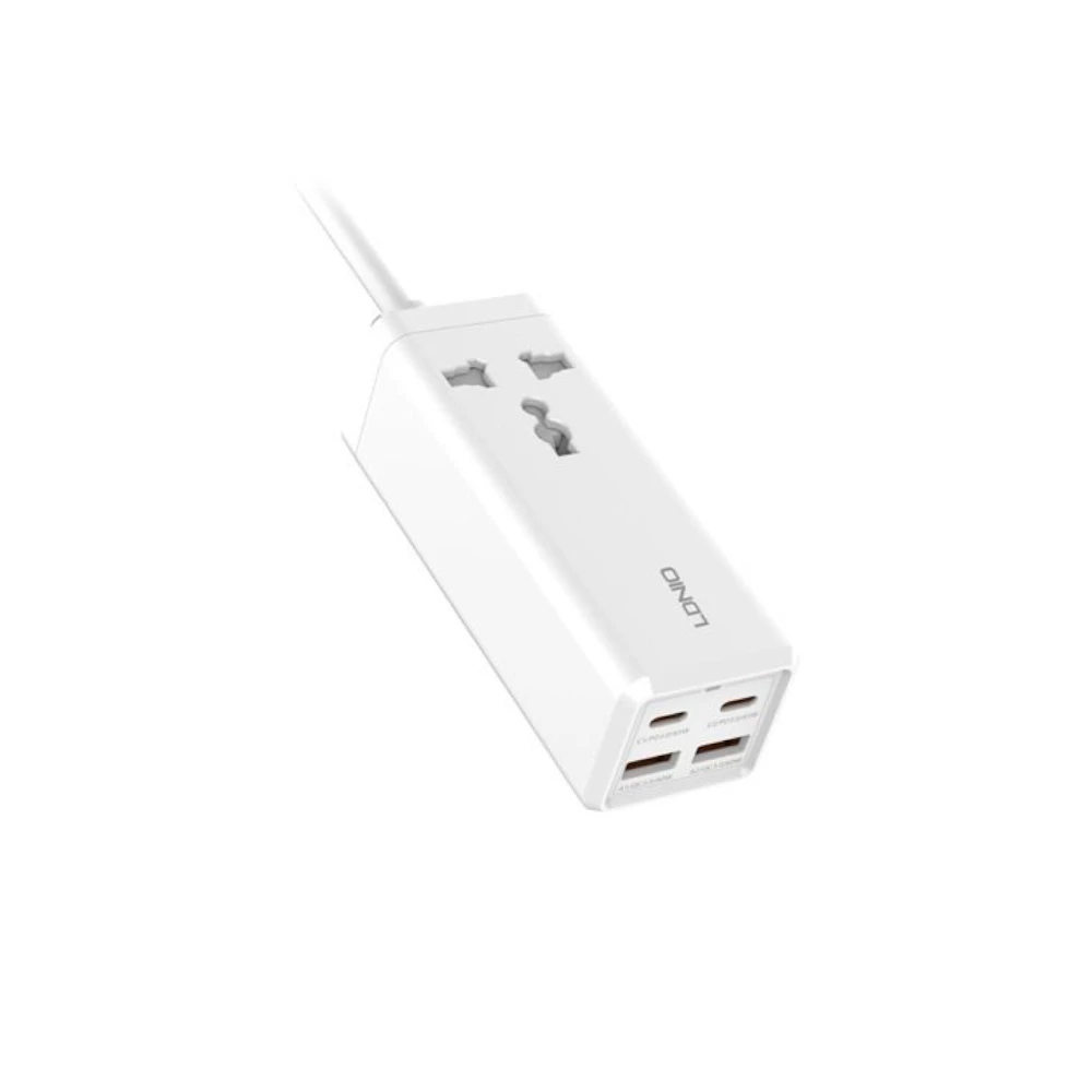 چندراهی برق و شارژر رو میزی ال دی نیو مدل LDNIO PD Desktop Power Strip with Power Socket SC1418 با توان 65W