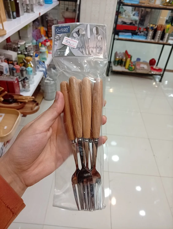 چنگال غذا خوری دسته بامبو