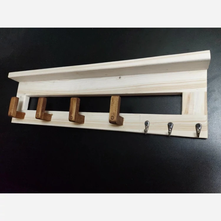 چوب لباسی آویز لباس جا لباسی چوبی طرح لاین وود - کد 112