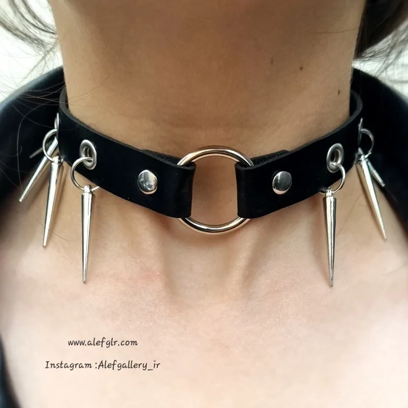 چوکر چرم اسپایکی کد 250090