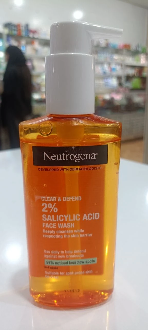 ژل شستشو صورت نیتروژنا .neutrogena ضدجوش با ۲٪ سالیسیلیک اسید — مناسب پوست مستعد جوش
