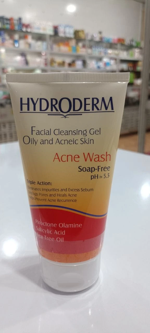 ژل شستشوی صورت برای پوست چرب و جوش‌دار hydroderm