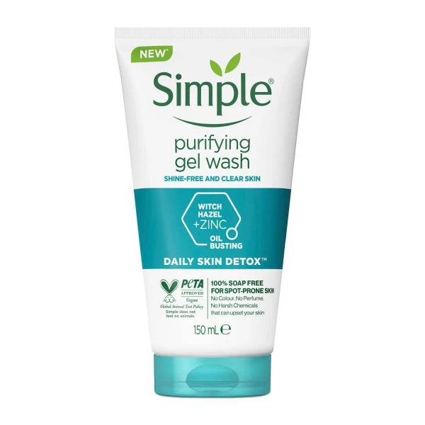 ژل شستشوی پوست چرب سیمپل مدل Detox Purifying
