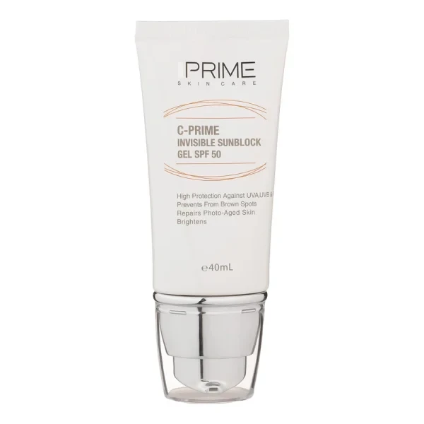 ژل ضد آفتاب پرایم بی رنگ SPF50 حاوی ویتامین سی حجم 40 میل