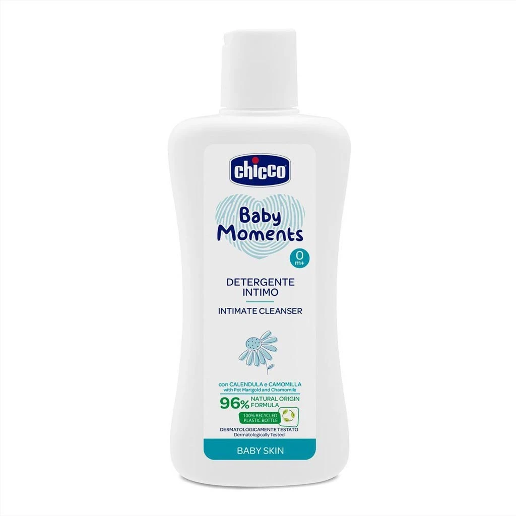 ژل ضد حساسیت نقاط حساس نوزادان دختر 200 میل محلول پاک کننده ایتالیایی Cleanser Intimate Moments Baby Chicco چیکو