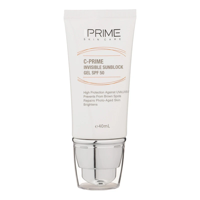 ژل ضدآفتاب بی‌رنگ پرایم SPF50 مدل C-Prime مناسب برای انواع پوست، حجم 40 میلی‌لیتر