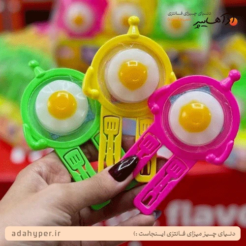 ژله نیمرو با پودر جرقه ای و کفگیر