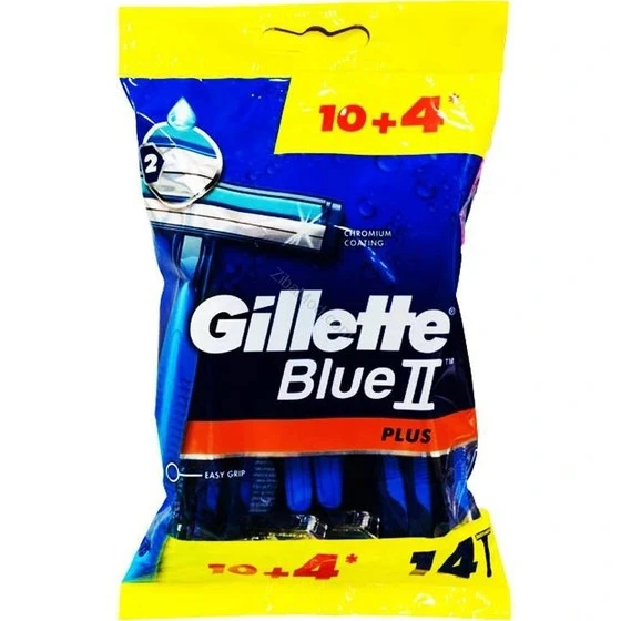 ژیلت بلو تو پلاس 14 عدد GILLETTE BLUE Two PLUS 10+4 N