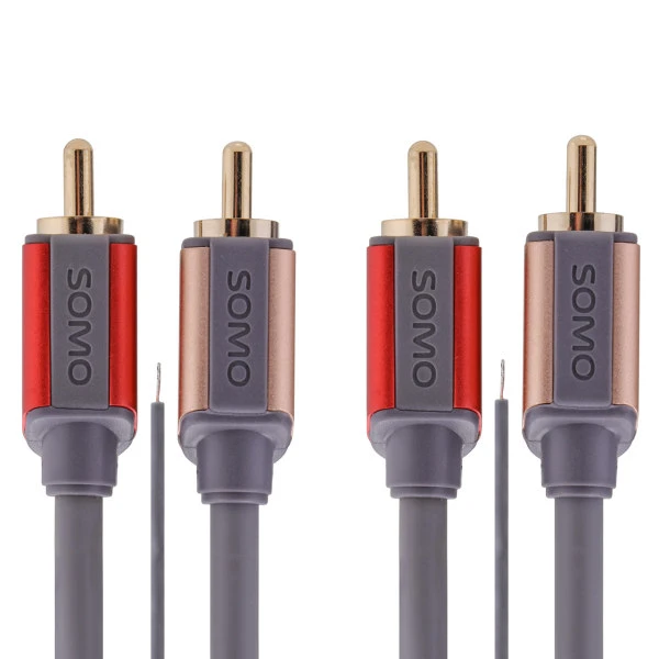 کابل 2xRCA به 2xRCA سومو مدل SR1206 طول 5 متر به همراه کابل GND