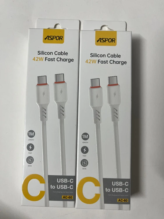 کابل ASPOR مدل AC-60 سیلیکونی یک متری اورجینال