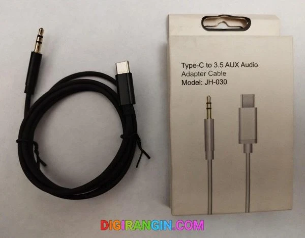 کابل AUX تایپ سی پکدار مدل JH-030 | تبدیل Type-C به 3.5mm AUX | دیجی رنگین