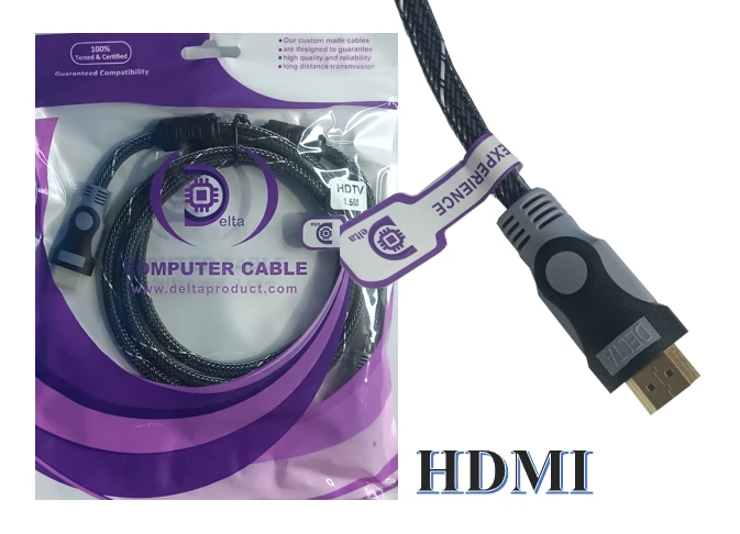 کابل HDMI 1.5 متری DELTA – انتقال تصویر و صدا با کیفیت بالا برای انواع دستگاه‌ها