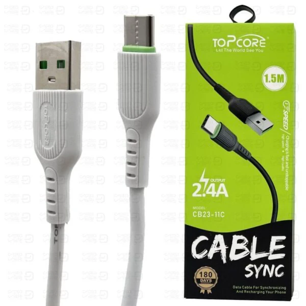 کابل TYPE-C پنج رنگ topcore مدل CB23 اورجینال