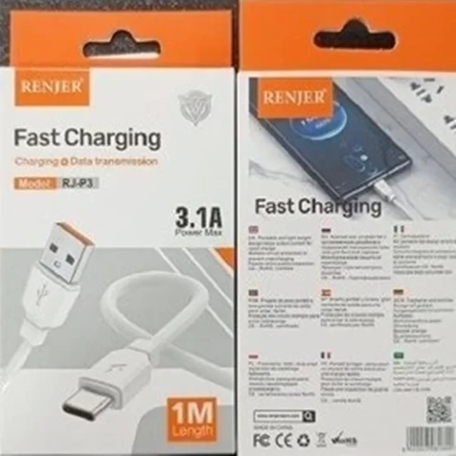 کابل USB به USB-C رنجر مدل RJ P3 طول 1 متر