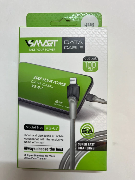 کابل آیفون usb به لایتنینگ یک متری وی اسمارت مدل vs-67