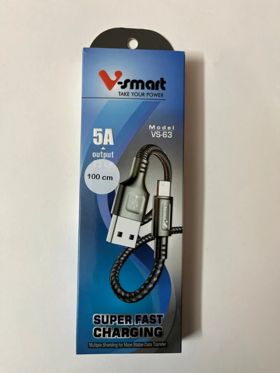 کابل تایپ سی V-SMART مدل VS-63 کنفی یک متری