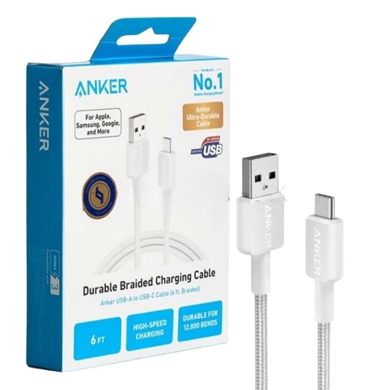 کابل تایپ‌سی انکر مدل ANKER 322 A81H6H21 – طول 1.8 متر (فست شارژ)
