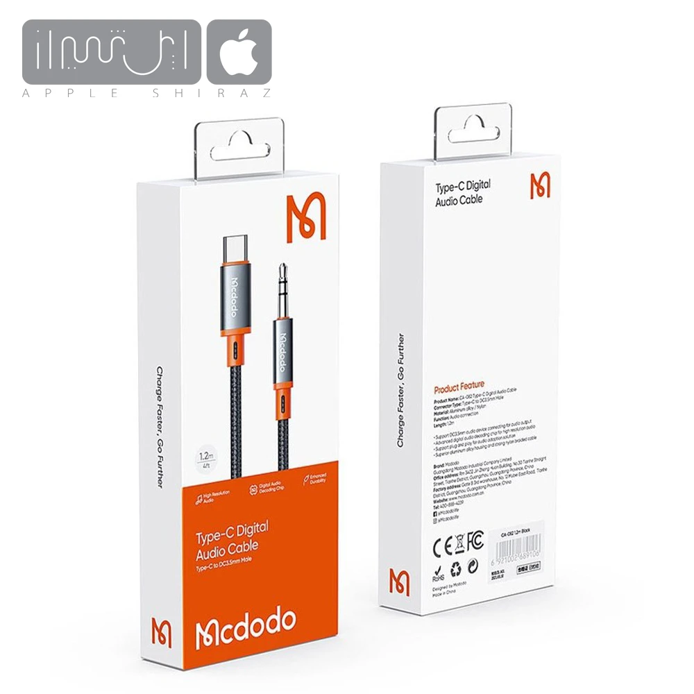 کابل تایپ سی به جک 3.5 میلی متری مدل Mcdodo Type-C to AUX 3.5mm