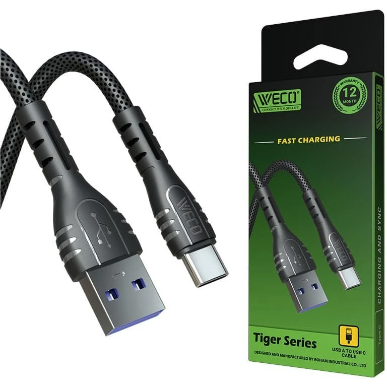 کابل تایپ سی فست شارژ وکو مدل Tiger WE-48