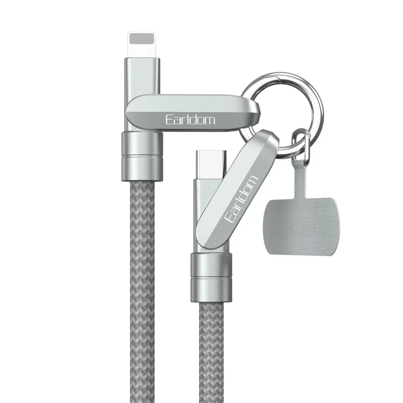 کابل تبدیل USB-C به لایتنینگ ارلدام مدل 2IN1 208C-L طول 1.2 متر