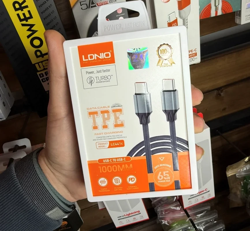 کابل دو سر تایپ سی LDNIO مدل LC441C ویژگی 65 وات اصلی