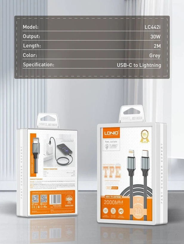 کابل شارژ PD آیفون الدینیو LDNIO Lc442i