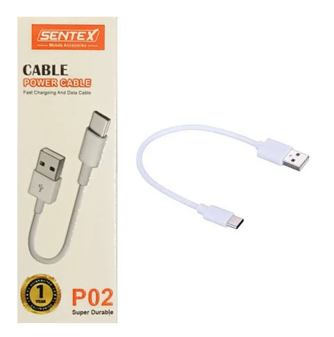 کابل شارژ SENTEX مدل P02 – کابل کوتاه مخصوص پاوربانک، شارژ سریع و قابل حمل