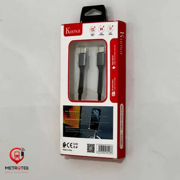 کابل شارژ Type-C به Type-C فست شارژ 65 وات KHONJI مدلK.H.C002