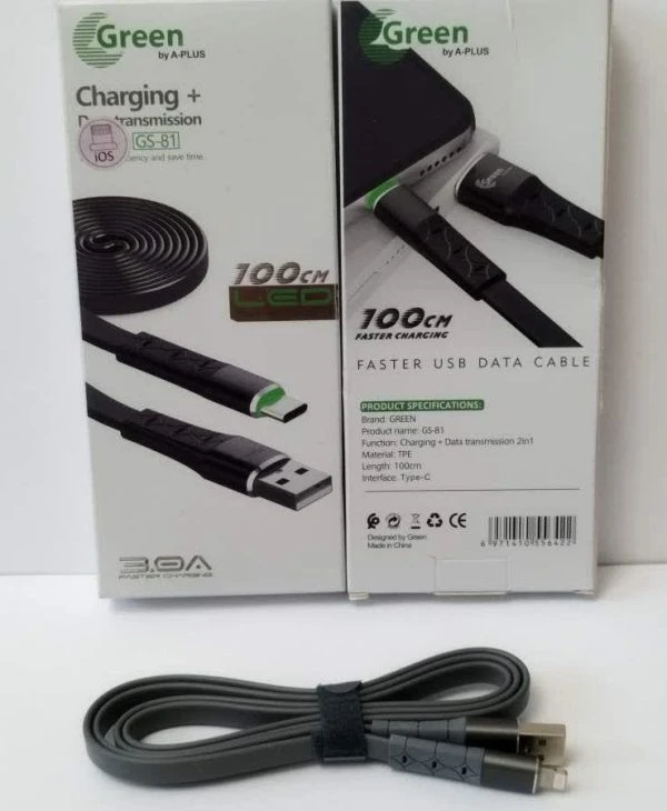 کابل شارژ آیفون ژله‌ای Green مدل GS‑81