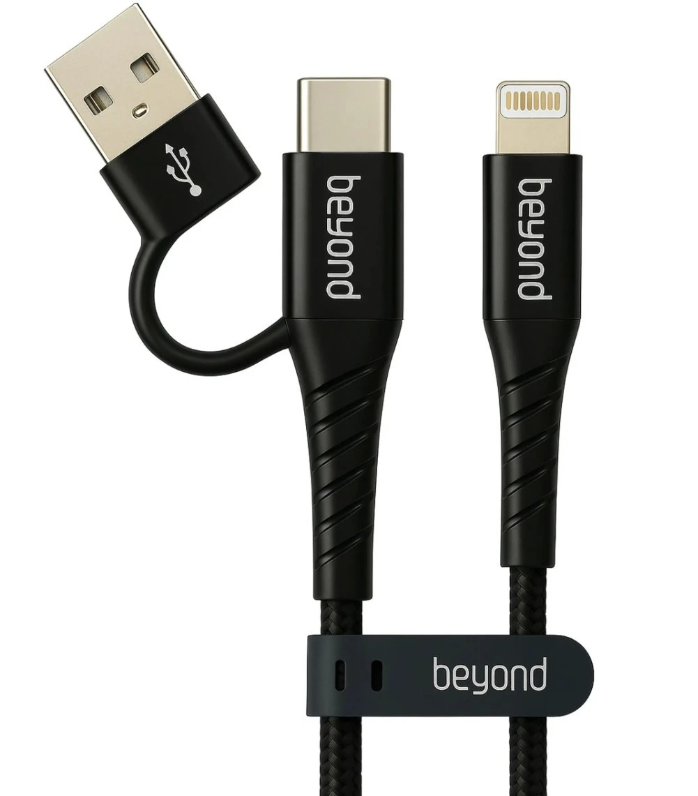 کابل شارژ تایپ سی + USB به لایتنینگ بیاند مدل BCUL-551