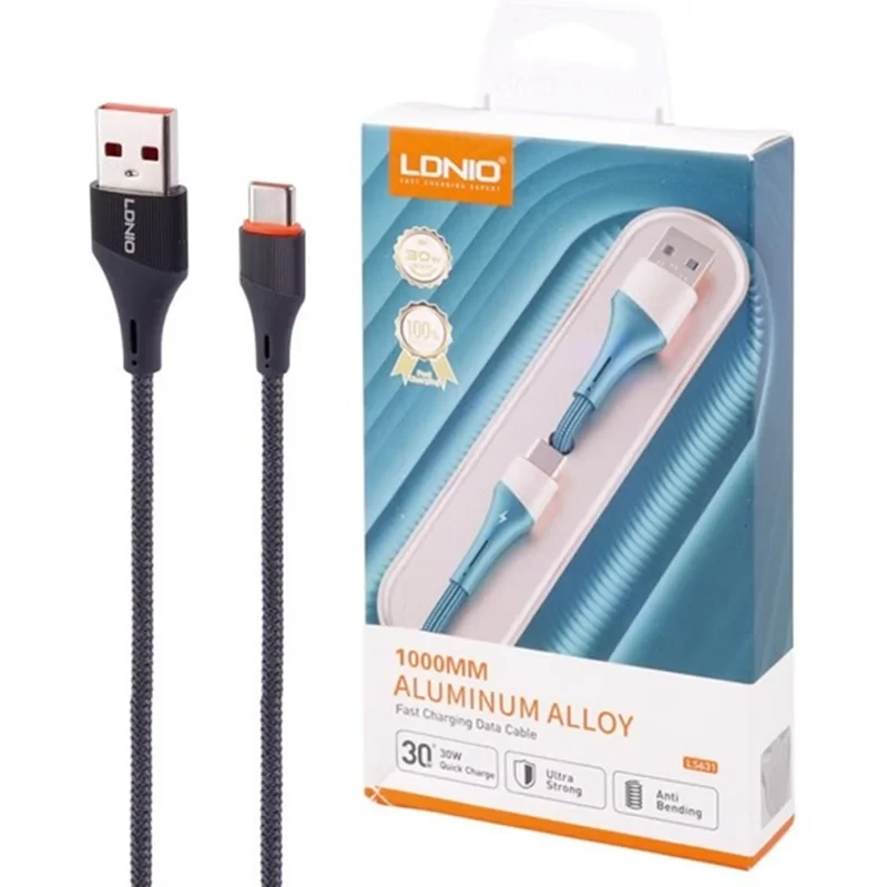 کابل شارژ تایپ سی الدینیو مدل LS631 طول ۱ متر ۳۰ وات اصلی