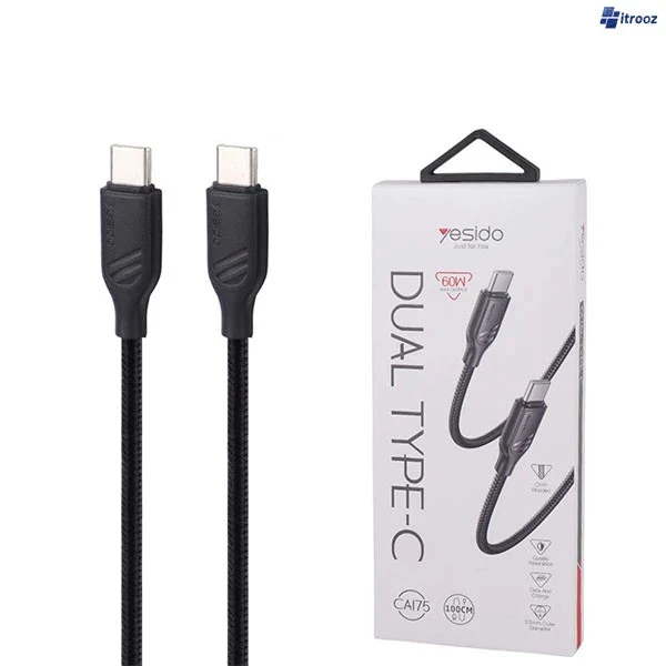کابل شارژ دو سر تایپ سی یسیدو 60وات yesido ca175