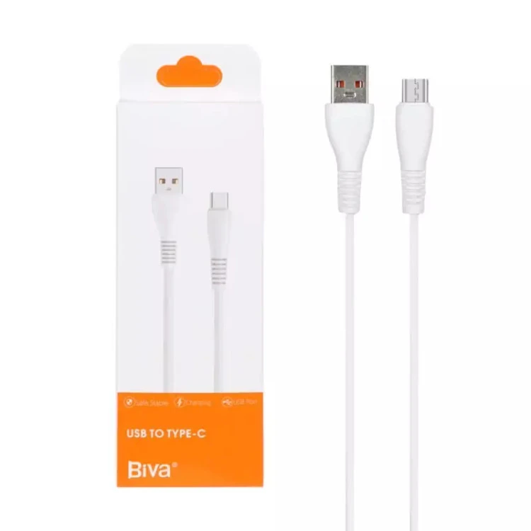 کابل شارژ سریع تایپ سی برند Biva مدل C-07T با طول ۱ متر