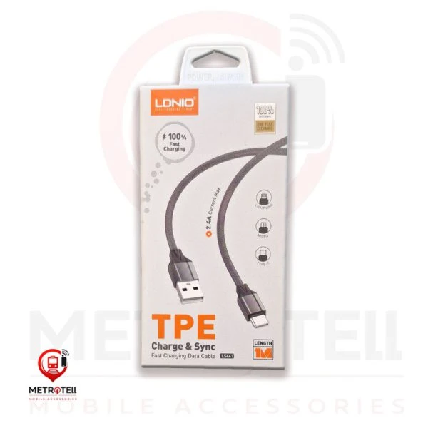 کابل شارژ لایتنینگ(آیفونی) مدل LS441 LDNIO طول 1متر