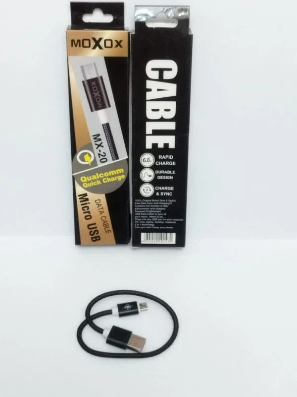 کابل شارژ میکرو USB کنفی MOXOM MX‑20 مخصوص پاوربانک
