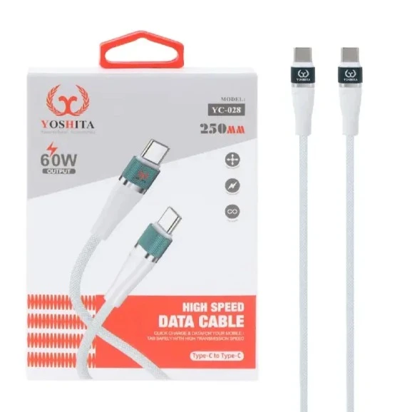 کابل شارژ پاوربانک USB-C به USB-C یوشیتا YOSHITA YC-028