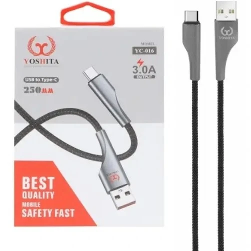 کابل شارژ پاوربانک USB به USB-C یوشیتا YOSHITA YC-016