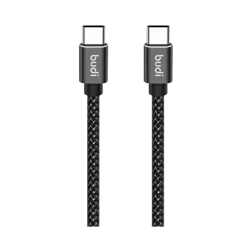کابل شارژ کنفی ‌USB-C به ‌USB-C بودی مدل Budi DC206TT10B توان 65 وات طول 1 متر