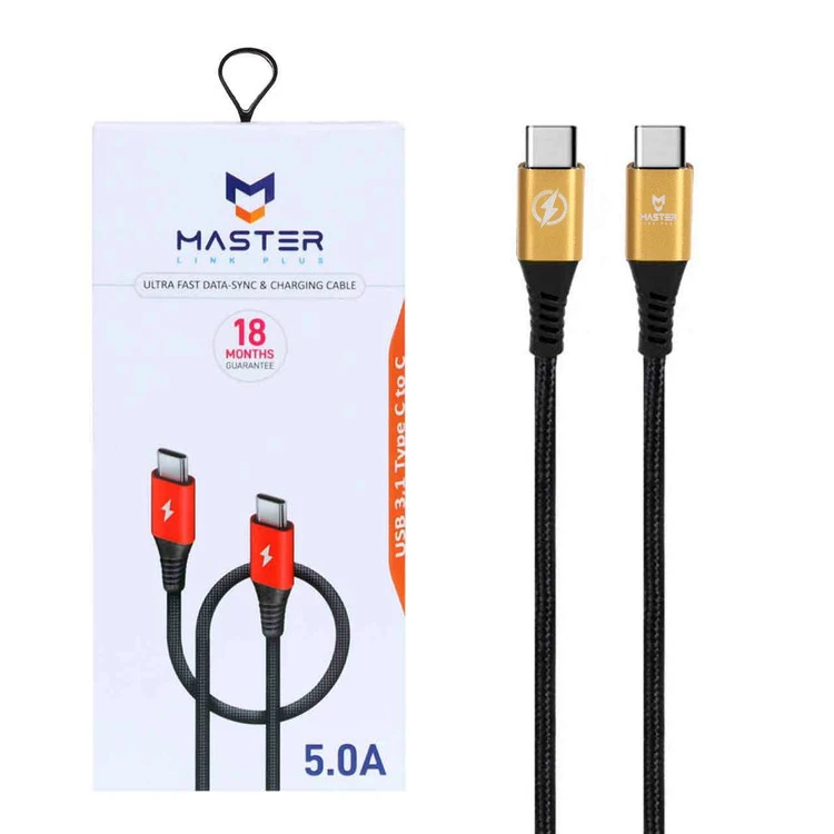 کابل شارژ کنفی فست MASTER Type-C to Type-C مدل ETM 002 - مشکی طلایی