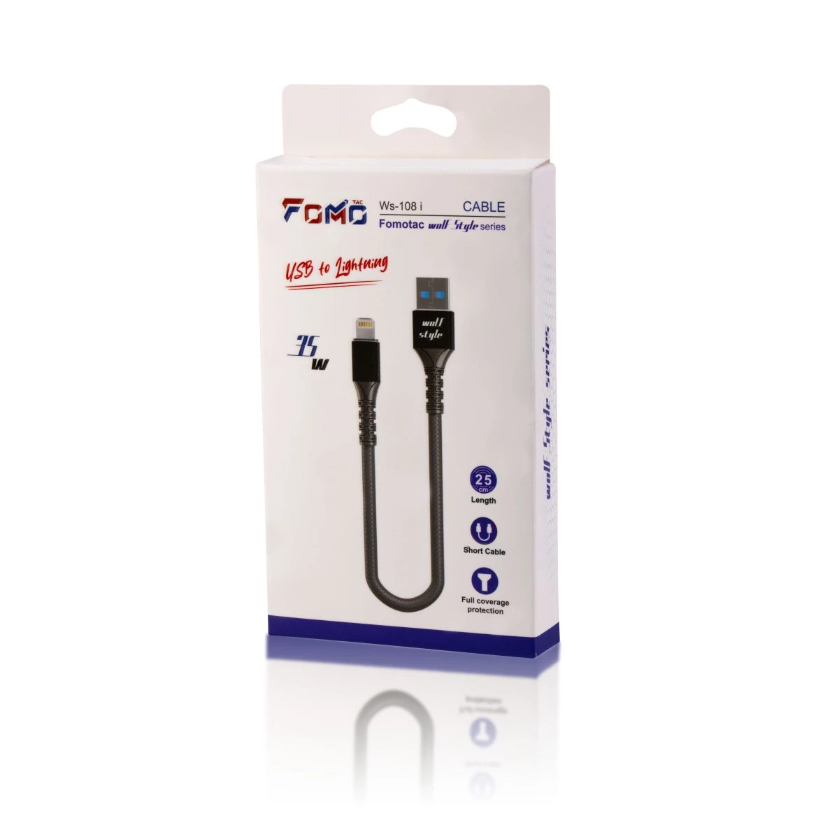 کابل شارژ کوتاه لایتنینگ فوموتک(Fomotac) مدل WS-108i