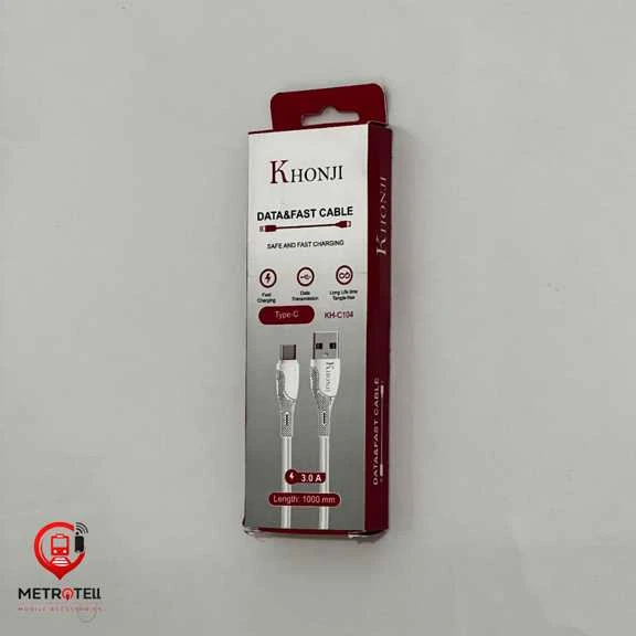 کابل شارژر تایپ سی KHONJI مدل KH-C104 طول 1متر