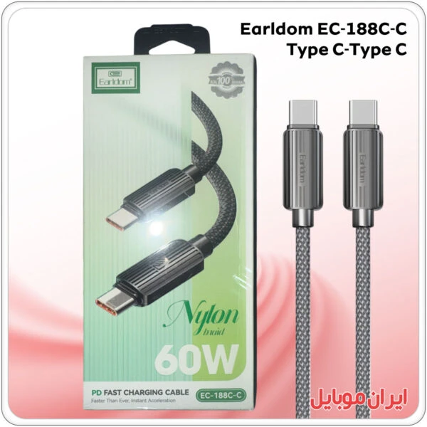 کابل شارژر تایپ سی به تایپ سی Earldom EC-188CC