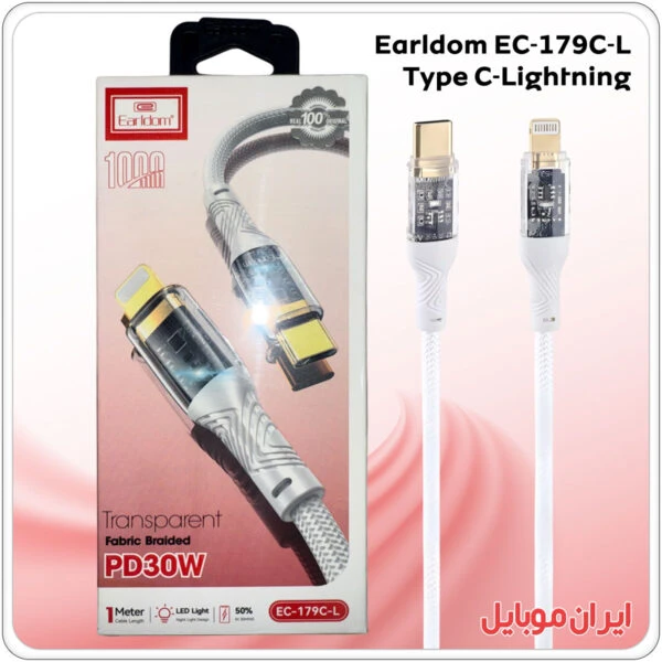 کابل شارژر تایپ سی به لایتنینگ Earldom EC-179CL
